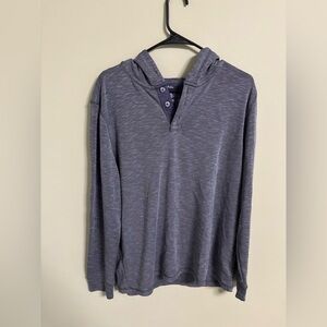Flag & Anthem Madeflex Pullover Hoodie Size Large Blue Moisture Wicking Stretch